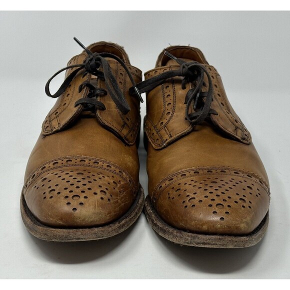 Allen Edmonds Rogue Brown Leather Cap Toe Brogue Oxford Dress Shoes Mens 9.5 D - Picture 2 of 12
